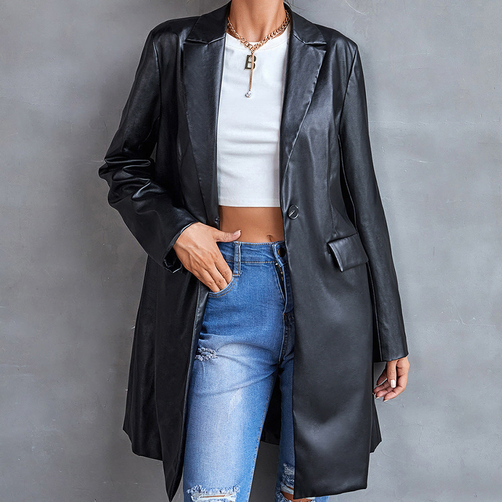 Joanne – Lange Slim Windjack Blazer Top voor Dames