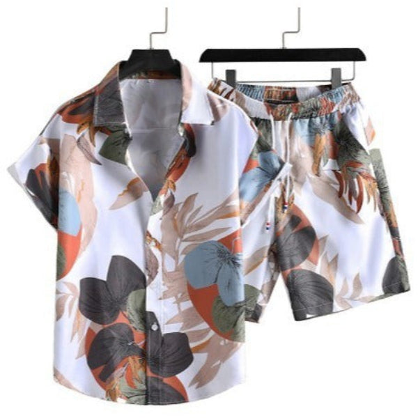 Heren Zomerset – Trendy Abstract Overhemd en Korte Broek – Casual Stijl voor Vakantie en Vrije Tijd