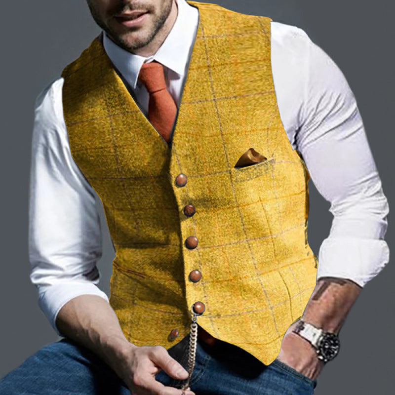 David – Casual Geruite Slim Fit Heren Vest