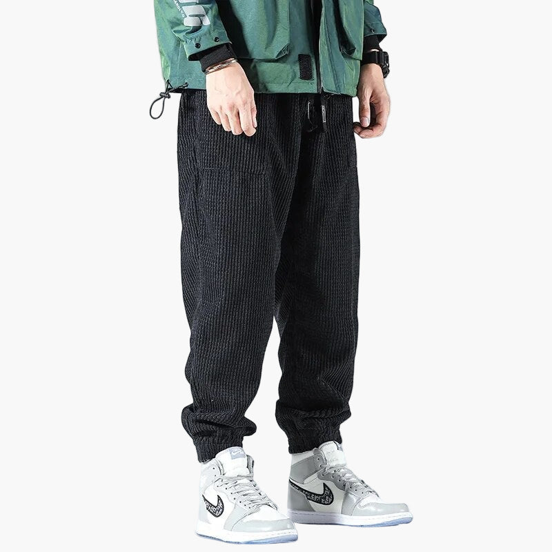 Heren Comfortabele Corduroy Joggingbroek Relaxed Fit voor Vrije Tijd en Sport
