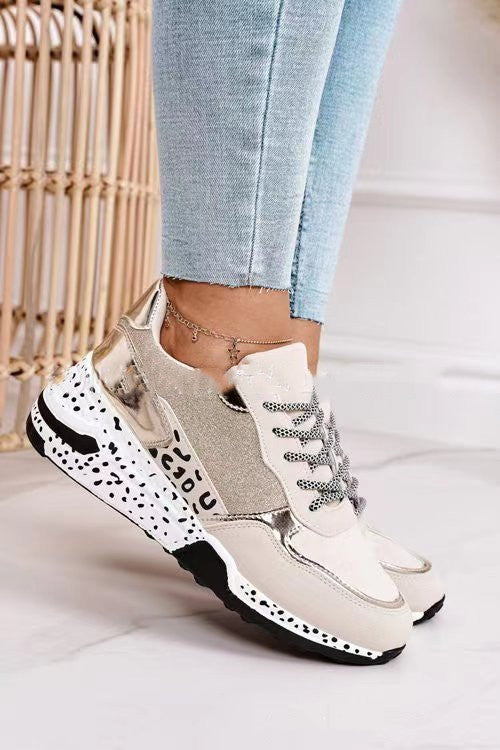 Miranda – Dames Sneakers met Veters en Plateauzool