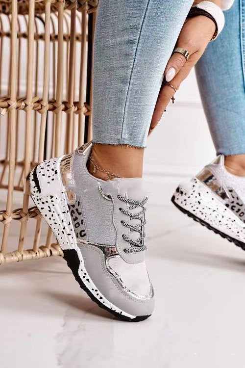 Miranda – Dames Sneakers met Veters en Plateauzool