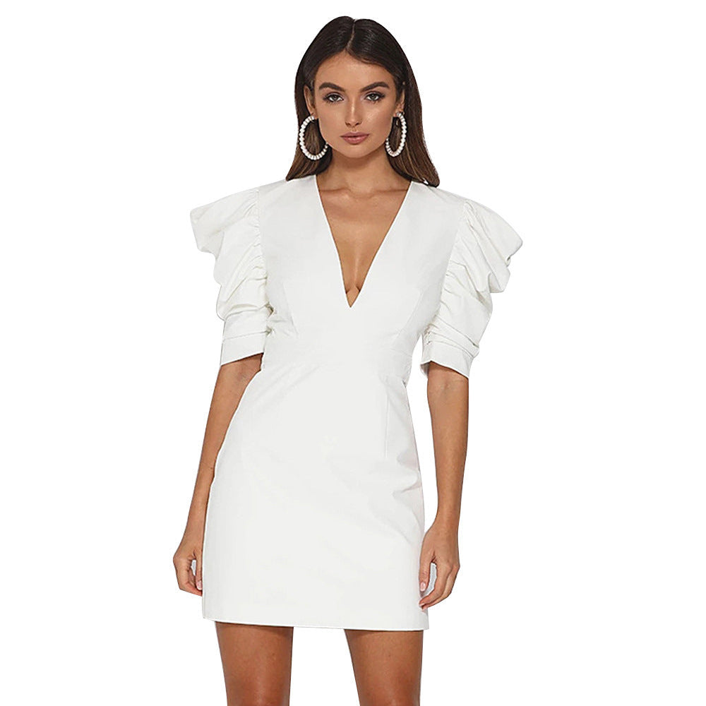 Mandy – Elegante Feestjurk met Diepe V-hals