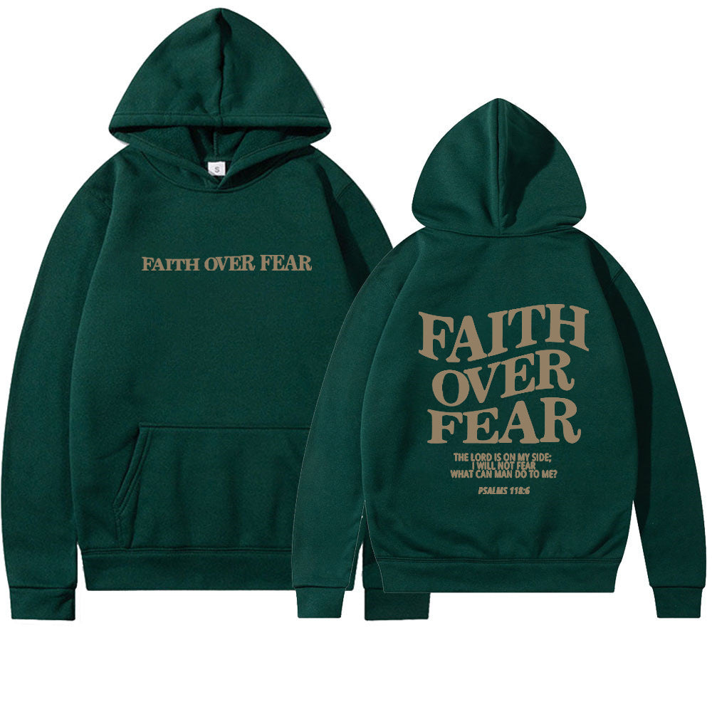 Faith Over Fear unisex hoodie – comfortabele casual hoodie met print voor heren en dames