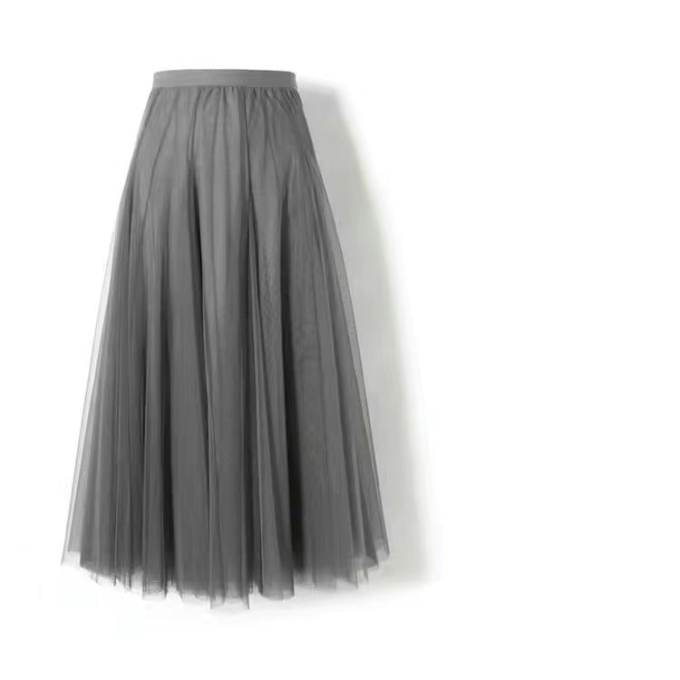 Charlotte – Geplooide Mesh Rok met Grote Swing