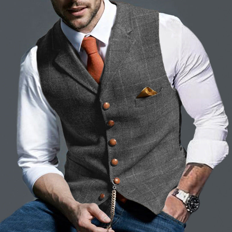 David – Casual Geruite Slim Fit Heren Vest