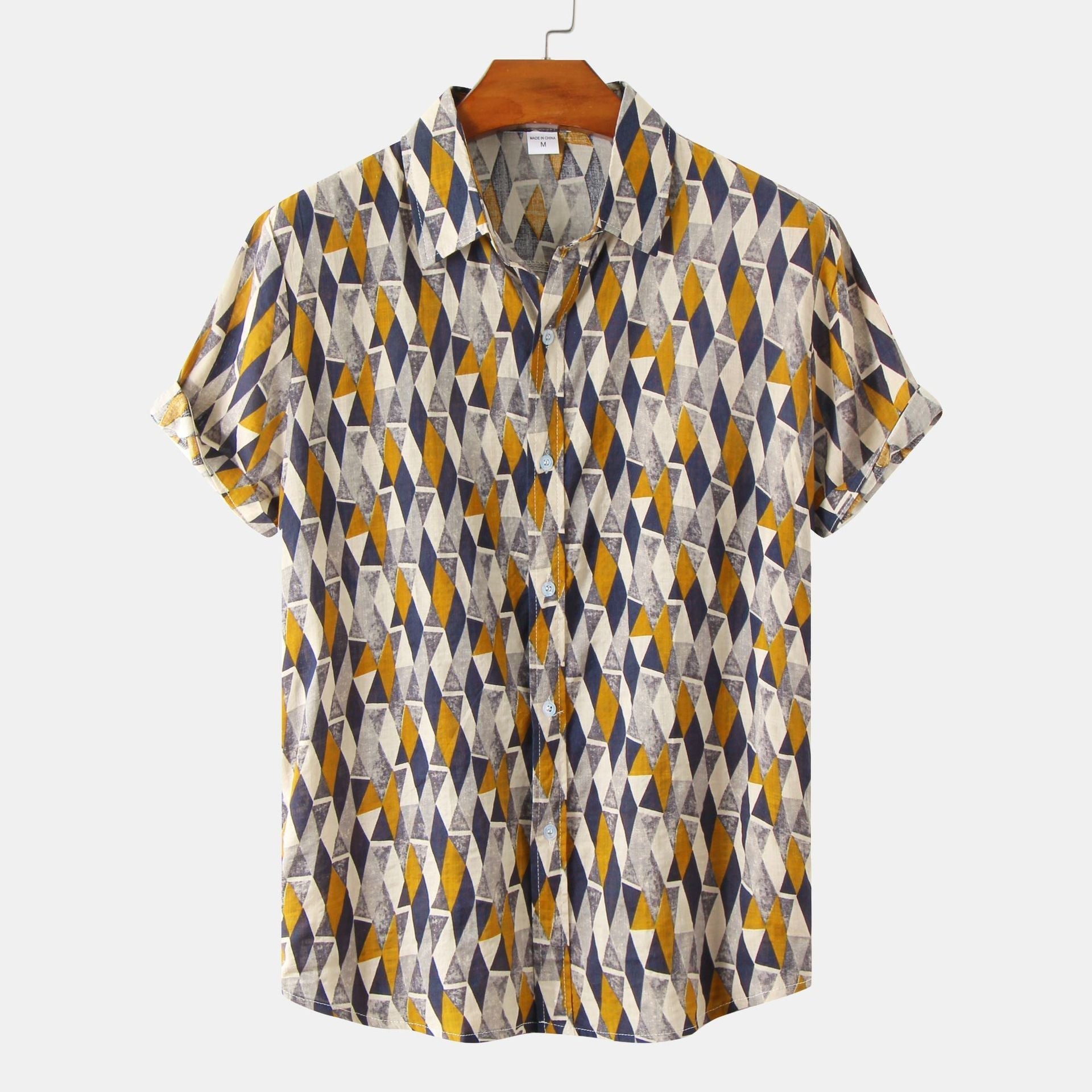 Heren Korte Mouwen Overhemd met Bloemenprint – Casual Stijl voor Zomer en Vakantie
