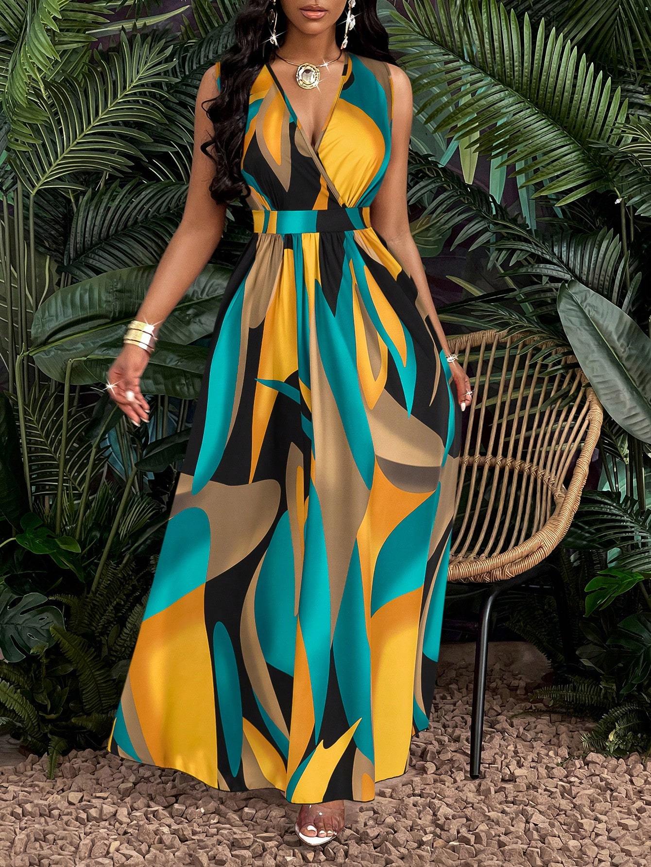 Holly – Jurk Met Diepe V-Hals En Aangesnoerde Taille