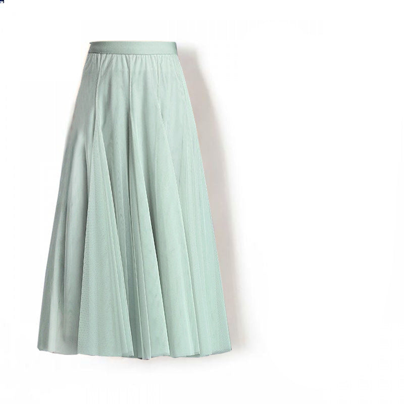 Charlotte – Geplooide Mesh Rok met Grote Swing