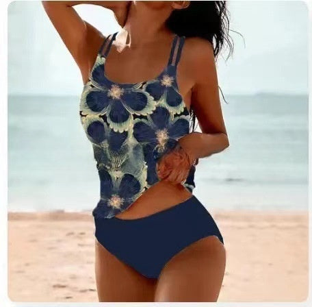 Dames tankini-set met etnisch patroon voor strand en zwembad