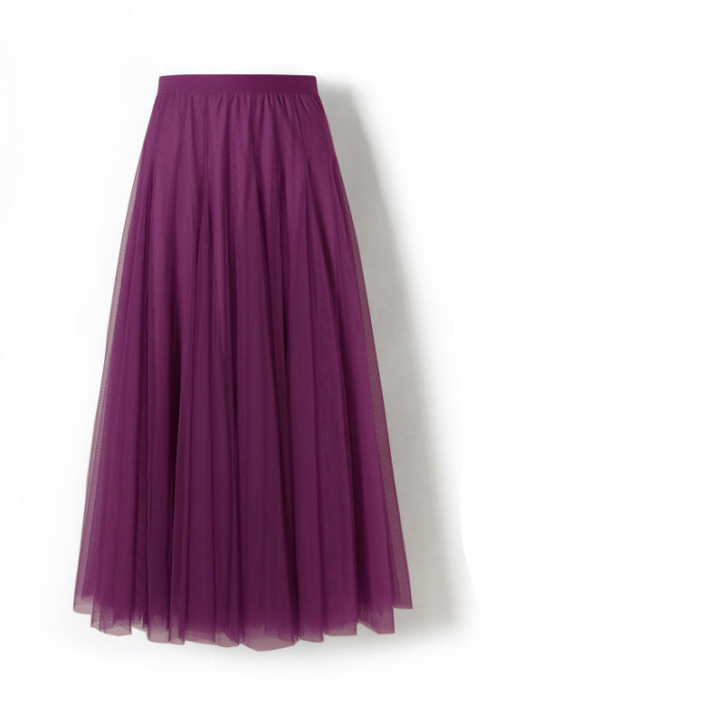 Charlotte – Geplooide Mesh Rok met Grote Swing