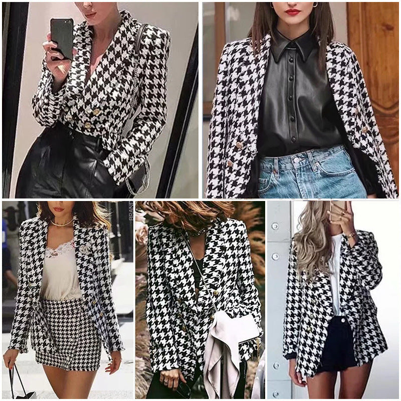 Diana – Retro Dikke Ruitenblazer voor Dames