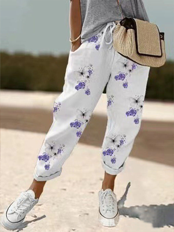 Dames Losvallende Broek met Print – Casual Comfort voor Zomer en Vrije Tijd
