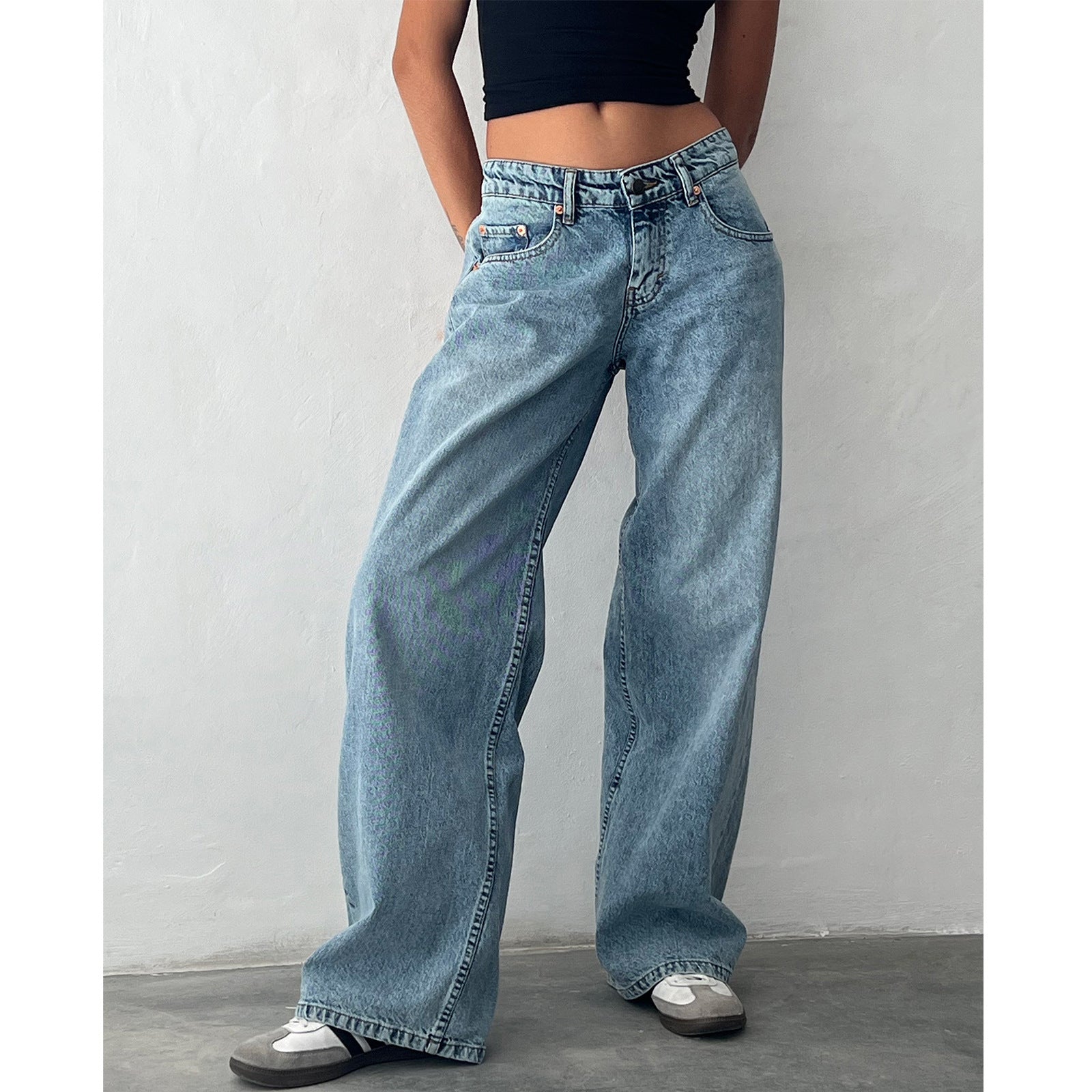 Vanessa – Brede Denim Broek met Vrouwelijke Snit