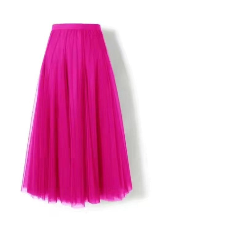 Charlotte – Geplooide Mesh Rok met Grote Swing