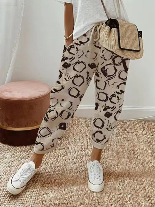Dames Losvallende Broek met Print – Casual Comfort voor Zomer en Vrije Tijd