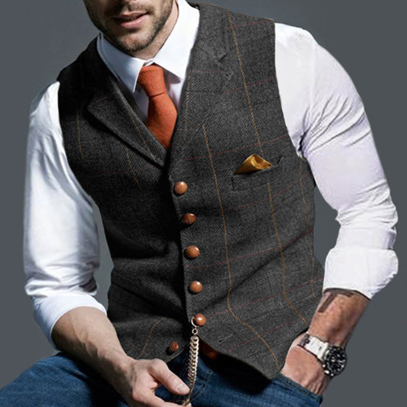 David – Casual Geruite Slim Fit Heren Vest