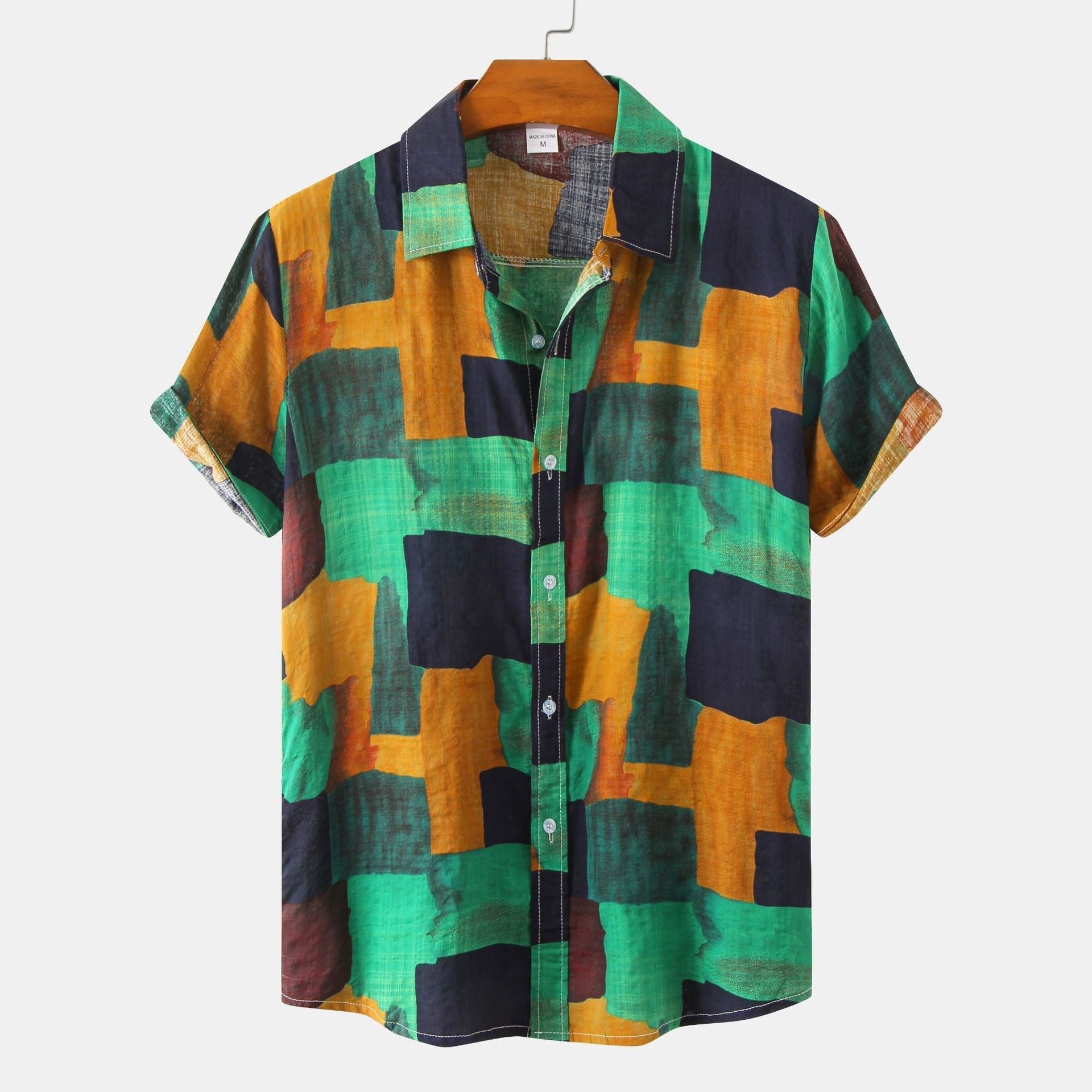 Heren Korte Mouwen Overhemd met Bloemenprint – Casual Stijl voor Zomer en Vakantie