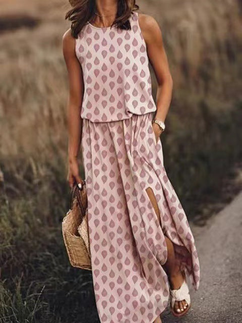 Dames zomerjurk met split – maxi dress voor strand, feest of bruiloft – elegante boho damesjurk in grote maten
