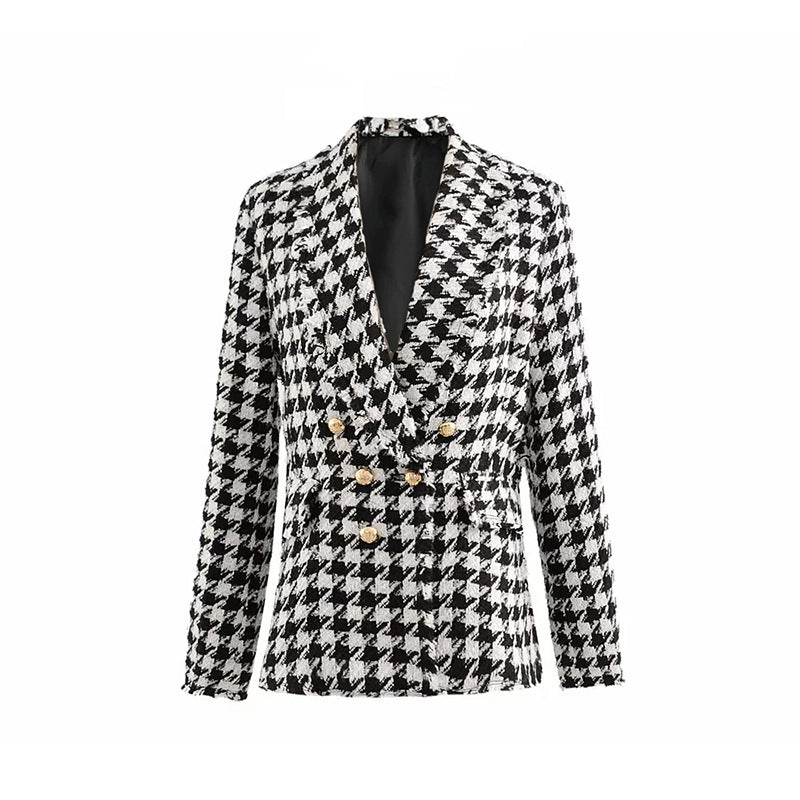 Diana – Retro Dikke Ruitenblazer voor Dames