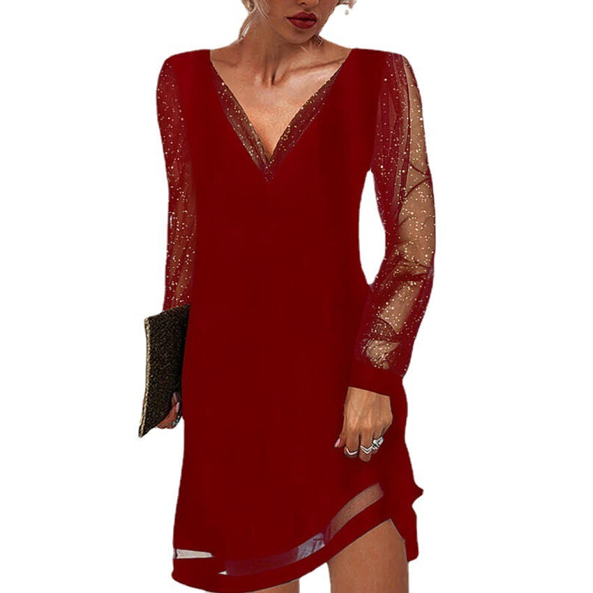 Samantha – Jurk met Kant en V Hals