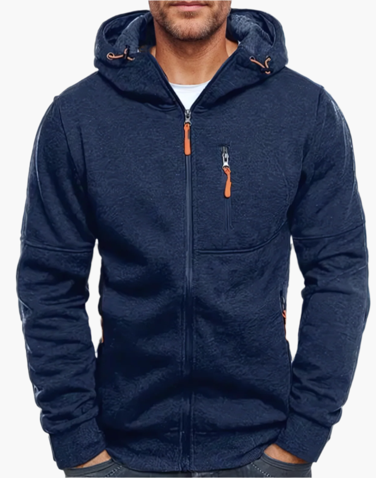 Heren Sportieve Hoodie met Rits en Capuchon – Comfortabele Casual Jas voor Outdoor en Fitness