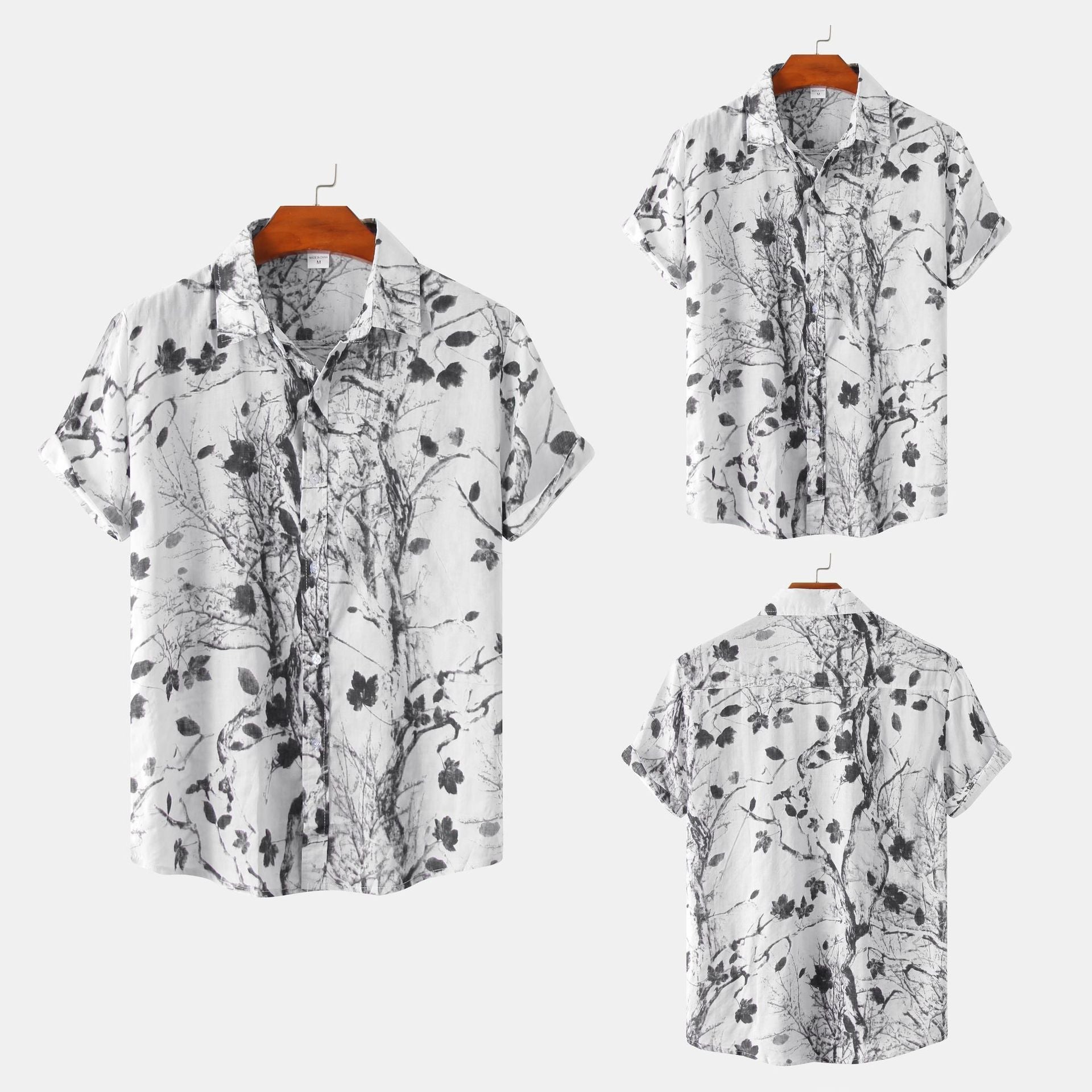 Heren Korte Mouwen Overhemd met Bloemenprint – Casual Stijl voor Zomer en Vakantie