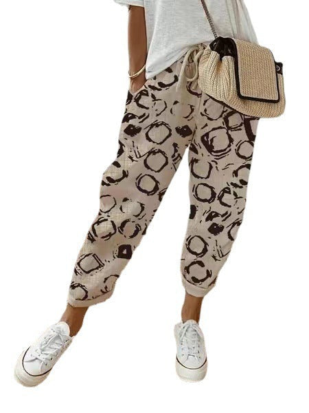 Dames Losvallende Broek met Print – Casual Comfort voor Zomer en Vrije Tijd