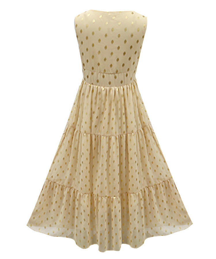 Abigail – Mouwloze Chiffon Jurk met Diepe V-Hals