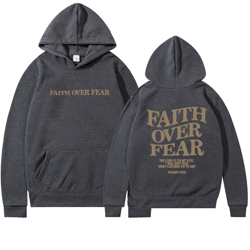 Faith Over Fear unisex hoodie – comfortabele casual hoodie met print voor heren en dames