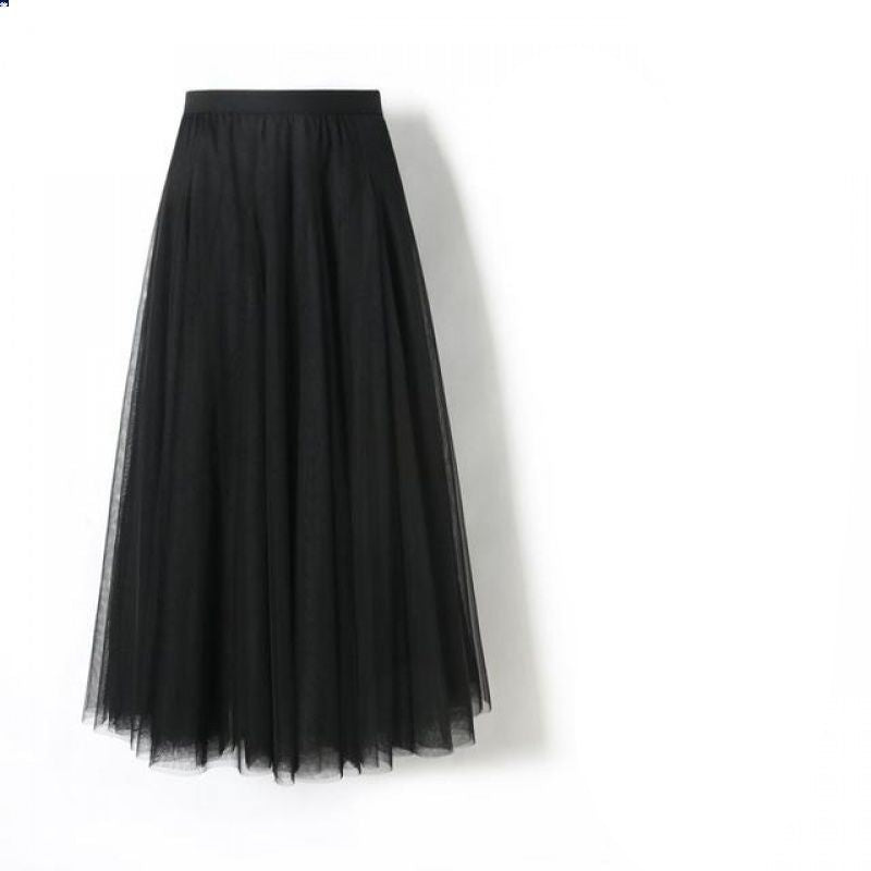 Charlotte – Geplooide Mesh Rok met Grote Swing