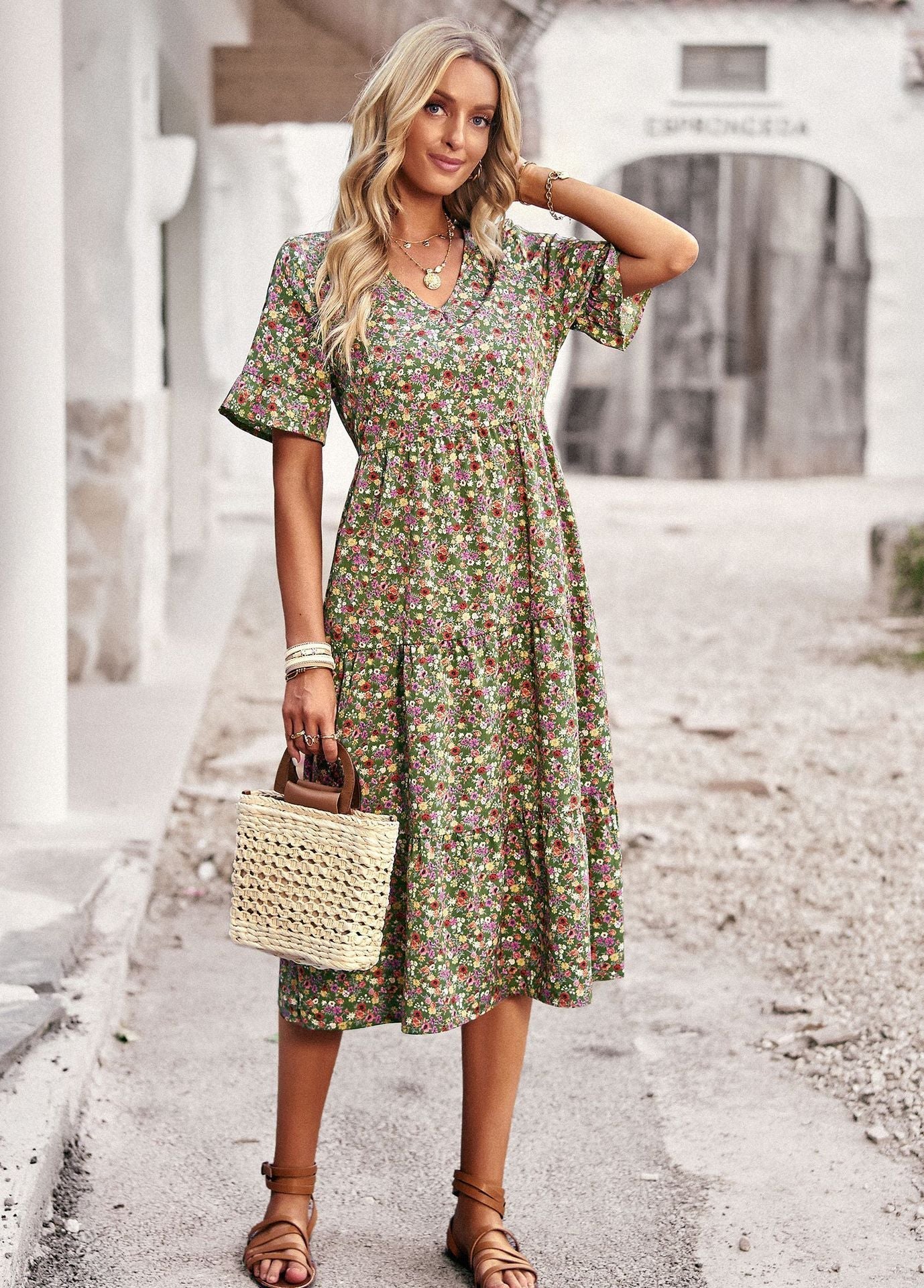 Stephanie – Elegante V-hals Jurk voor Vrouwen