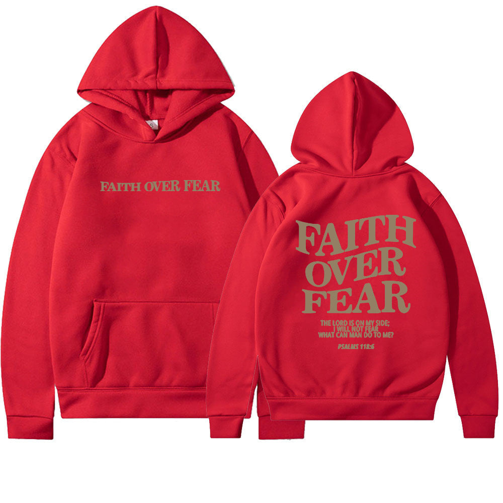 Faith Over Fear unisex hoodie – comfortabele casual hoodie met print voor heren en dames
