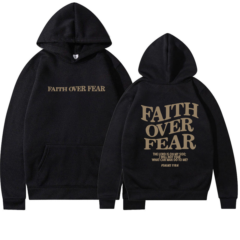 Faith Over Fear unisex hoodie – comfortabele casual hoodie met print voor heren en dames