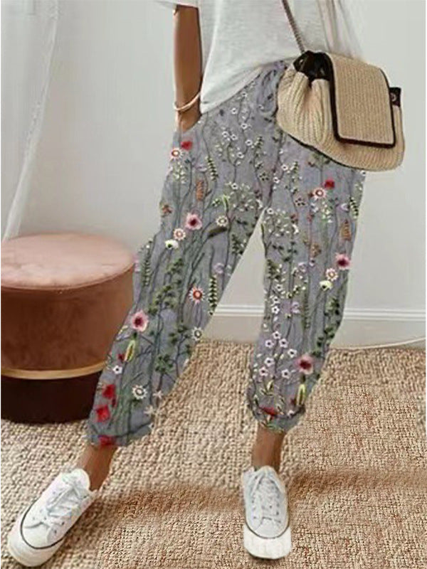 Dames Losvallende Broek met Print – Casual Comfort voor Zomer en Vrije Tijd