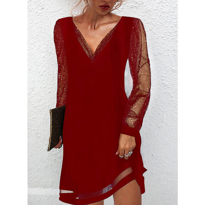 Samantha – Jurk met Kant en V Hals