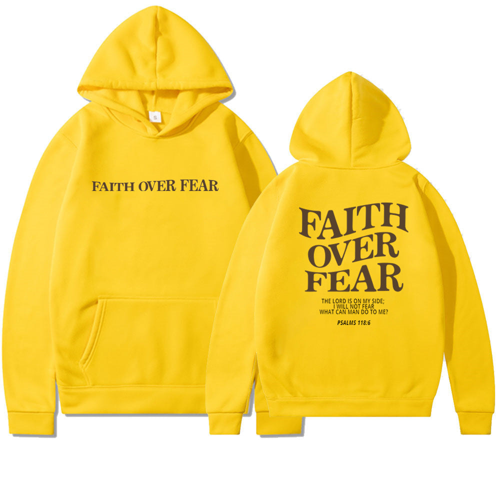 Faith Over Fear unisex hoodie – comfortabele casual hoodie met print voor heren en dames