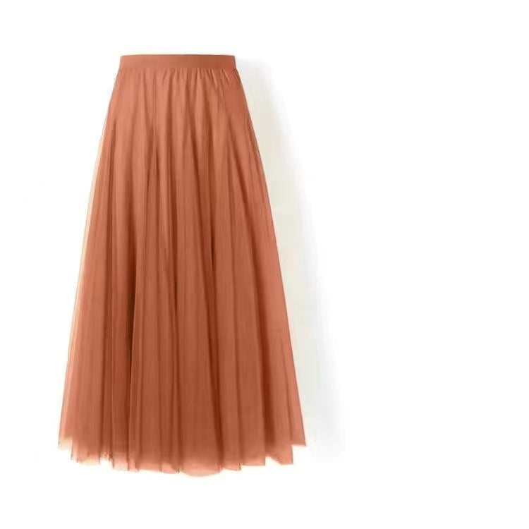 Charlotte – Geplooide Mesh Rok met Grote Swing