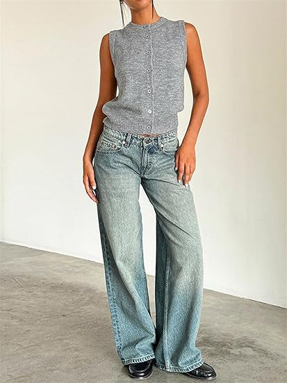 Vanessa – Brede Denim Broek met Vrouwelijke Snit