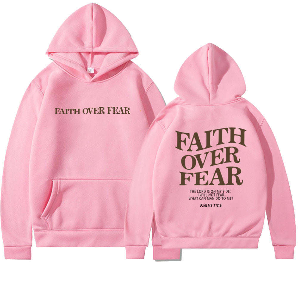 Faith Over Fear unisex hoodie – comfortabele casual hoodie met print voor heren en dames