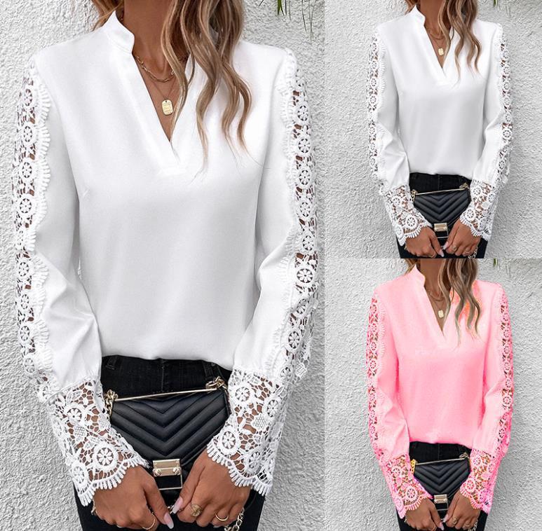Julie – Effen Kleur Kant V-Hals Vest
