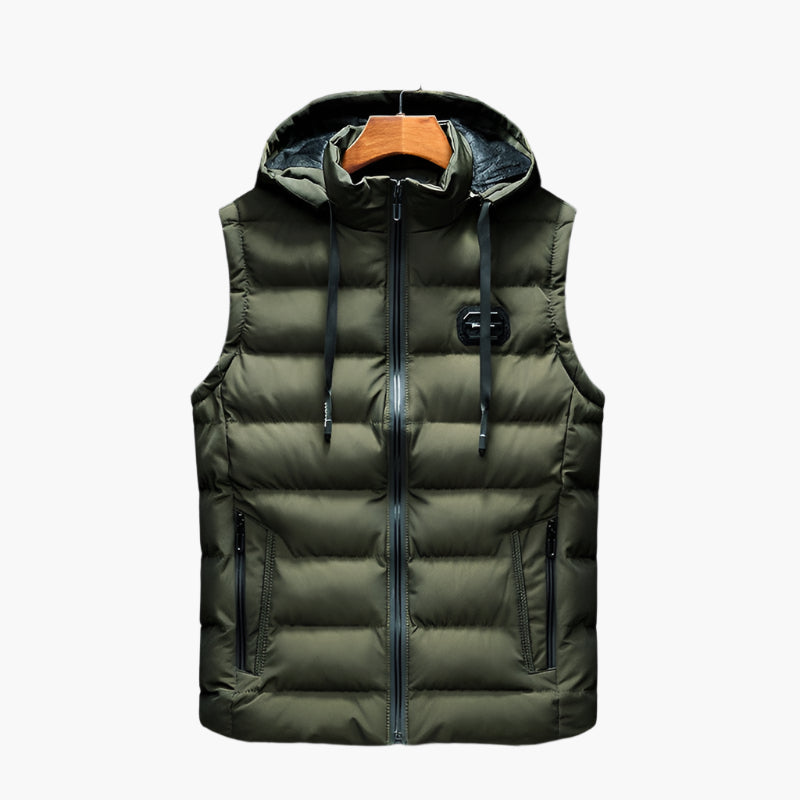 Heren Gewatteerde Outdoor Bodywarmer met Capuchon – Sportief & Comfortabel Gilet