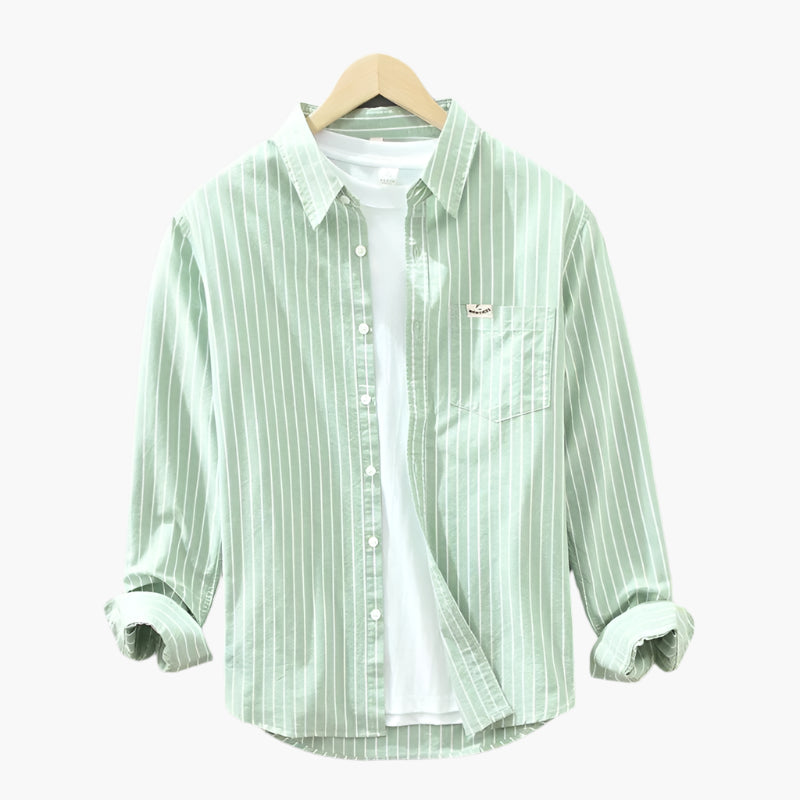 Heren Casual Gestreepte Overhemd – Elegant Comfort voor Zomer & Vrije Tijd