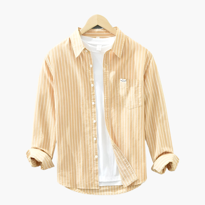 Heren Casual Gestreepte Overhemd – Elegant Comfort voor Zomer & Vrije Tijd