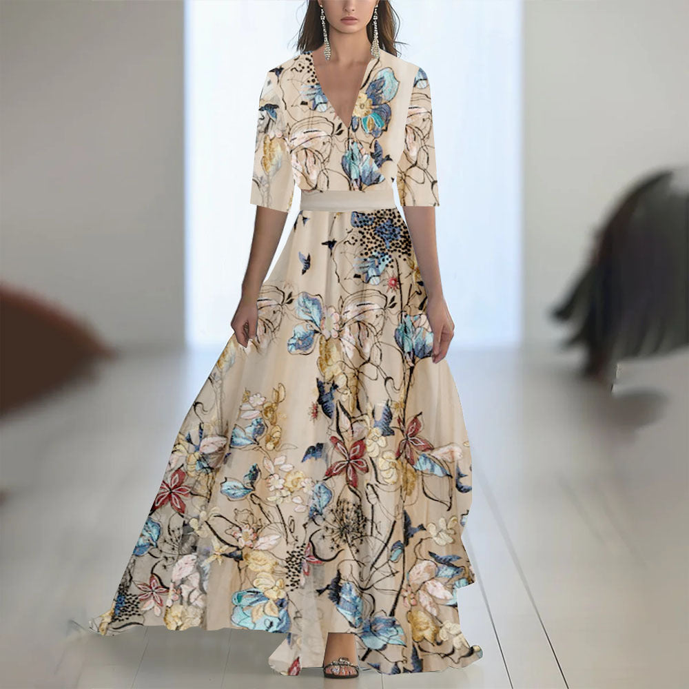 Dames Elegante Maxi Jurk met Plissé Stijl – Perfect voor Lente en Zomerfeesten