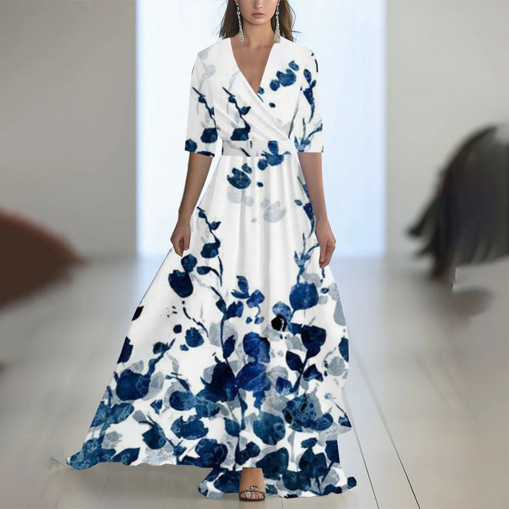 Dames Elegante Maxi Jurk met Plissé Stijl – Perfect voor Lente en Zomerfeesten