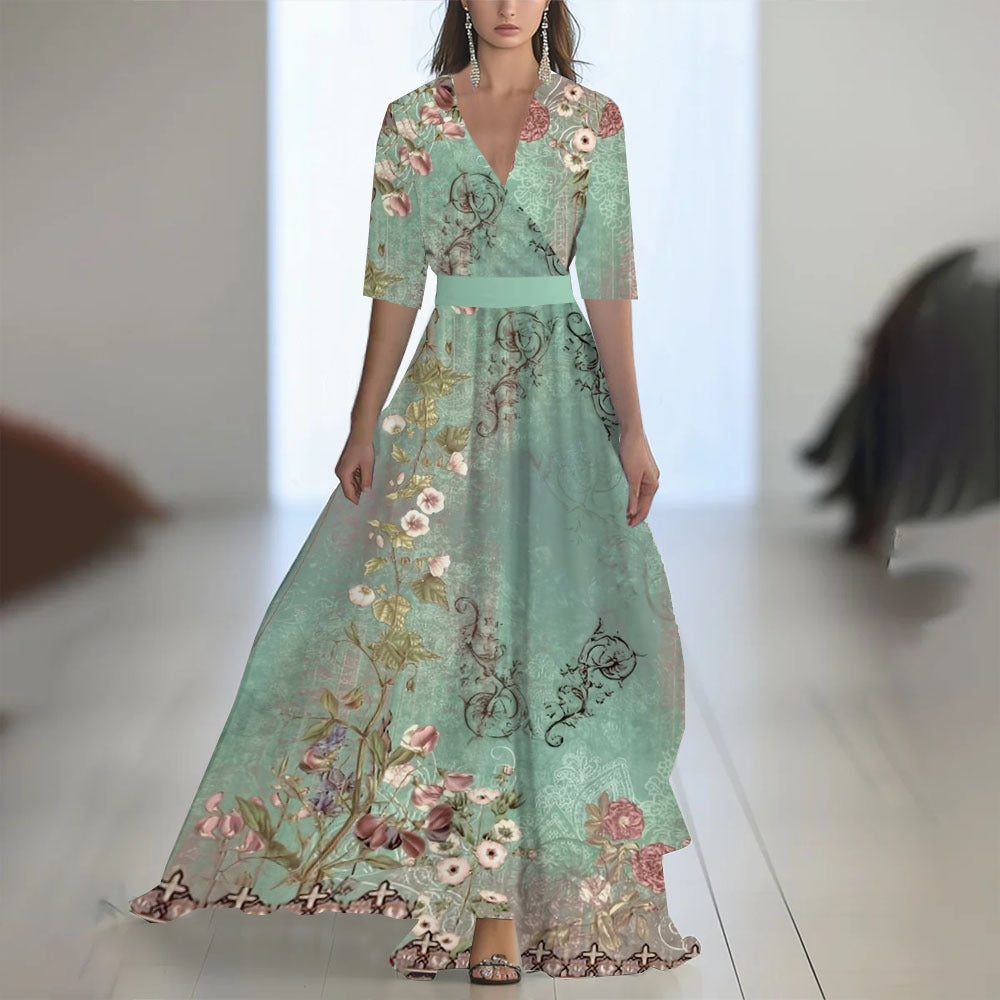 Dames Elegante Maxi Jurk met Plissé Stijl – Perfect voor Lente en Zomerfeesten