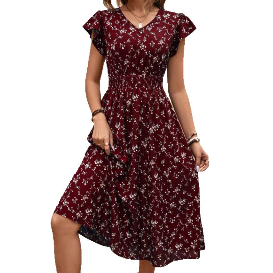 Jane – Elegante V-hals Jurk met Roesjes
