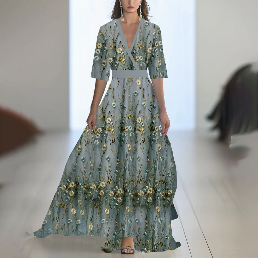 Dames Elegante Maxi Jurk met Plissé Stijl – Perfect voor Lente en Zomerfeesten