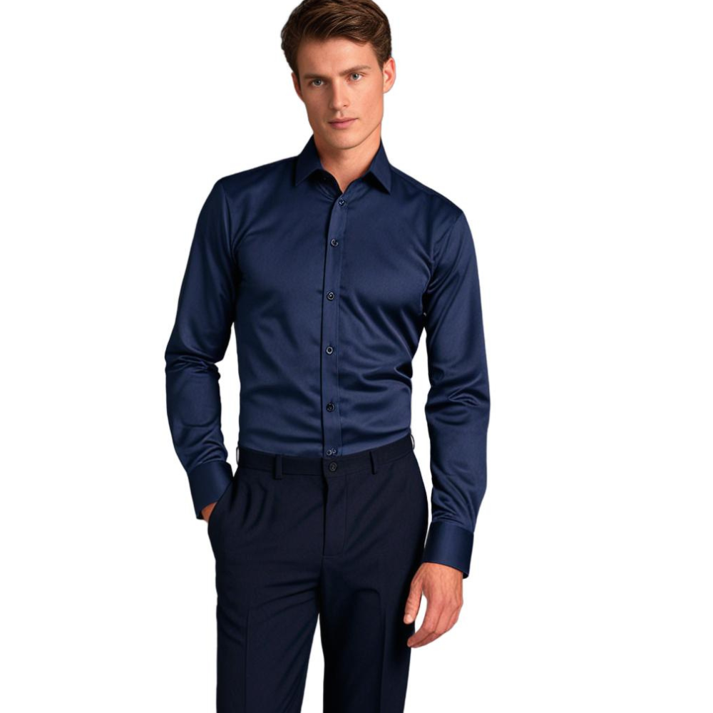 Heren Klassiek Stretch Overhemd – Slim Fit, Zakelijk & Casual Stijlvol Shirt